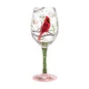 Enesco Lolita Cardinal Beauty Handpainted Wine Glass, 15 Oz. 1 Enesco Lolita Cardinal Beauty Handpainted Wine Glass, 15 Oz. -Hallmark Cardinal and Cherry Blossoms Handpainted Wine Glass 6009225 01
