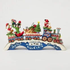 Enesco Jim Shore Mickey Mouse And Friends Light-Up Musical Train Figurine, 8.64" -Hallmark Disney Characters LightUp Musical Train Figurine 6014996 03