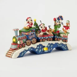 Enesco Jim Shore Mickey Mouse And Friends Light-Up Musical Train Figurine, 8.64" -Hallmark Disney Characters LightUp Musical Train Figurine 6014996 04