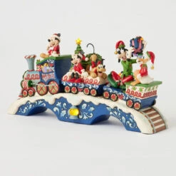 Enesco Jim Shore Mickey Mouse And Friends Light-Up Musical Train Figurine, 8.64" -Hallmark Disney Characters LightUp Musical Train Figurine 6014996 05