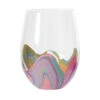 Enesco EttaVee In The Groove Stemless Wine Glass, 18 Oz. 1 Enesco EttaVee In The Groove Stemless Wine Glass, 18 Oz. -Hallmark EttaVee Colorful Marbled Stemless Wine Glass 6012421 01