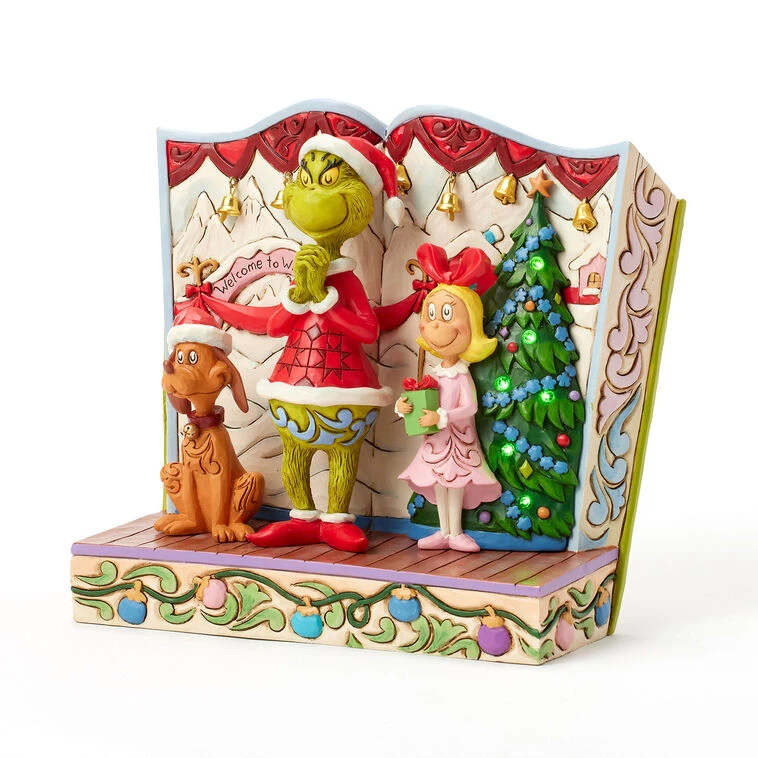 Enesco Jim Shore Grinch And Friends Light-Up Storybook Figurine, 6.2" 6 Enesco Jim Shore Grinch And Friends Light-Up Storybook Figurine, 6.2" - Image 4