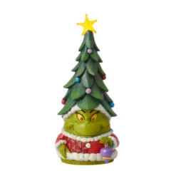 Hallmark 32 Enesco Jim Shore Dr. Seuss Grinch Gnome With Tree Hat Figurine, 9.84"