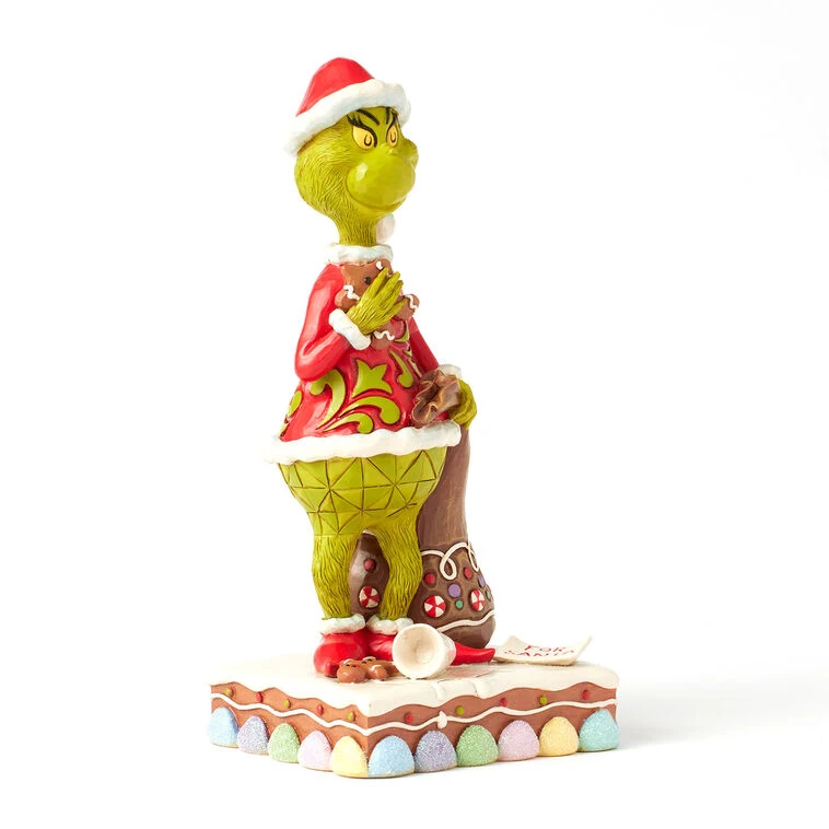 Enesco Jim Shore Grinch With Presents Eating Gingerbread Figurine, 8" 5 Enesco Jim Shore Grinch With Presents Eating Gingerbread Figurine, 8" - Image 3