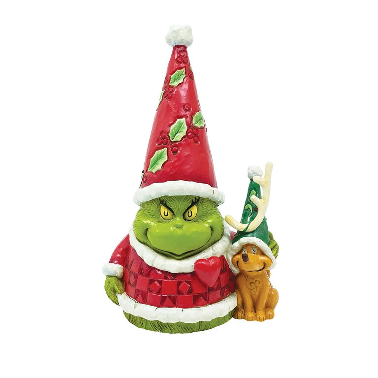 Enesco Jim Shore Grinch And Max Gnome Figurine, 6.5" 3 Enesco Jim Shore Grinch And Max Gnome Figurine, 6.5"