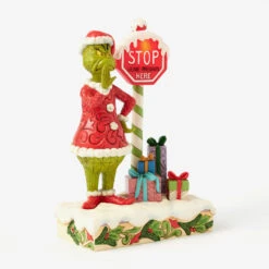 Enesco Jim Shore Grinch By Light-Up Stop Sign Figurine, 9.3" 12 Enesco Jim Shore Grinch By Light-Up Stop Sign Figurine, 9.3" -Hallmark Jim Shore Grinch by Stop Sign LED Figurine 6017063 04