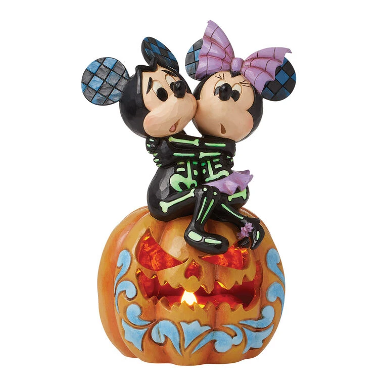 Enesco Jim Shore Disney Mickey And Minnie On Pumpkin Light-Up Figurine, 7.2" 4 Enesco Jim Shore Disney Mickey And Minnie On Pumpkin Light-Up Figurine, 7.2" - Image 2