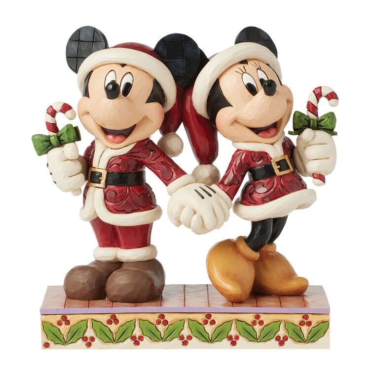 Enesco Jim Shore Disney Mickey And Minnie With Candy Canes Figurine, 6.14" 3 Enesco Jim Shore Disney Mickey And Minnie With Candy Canes Figurine, 6.14"