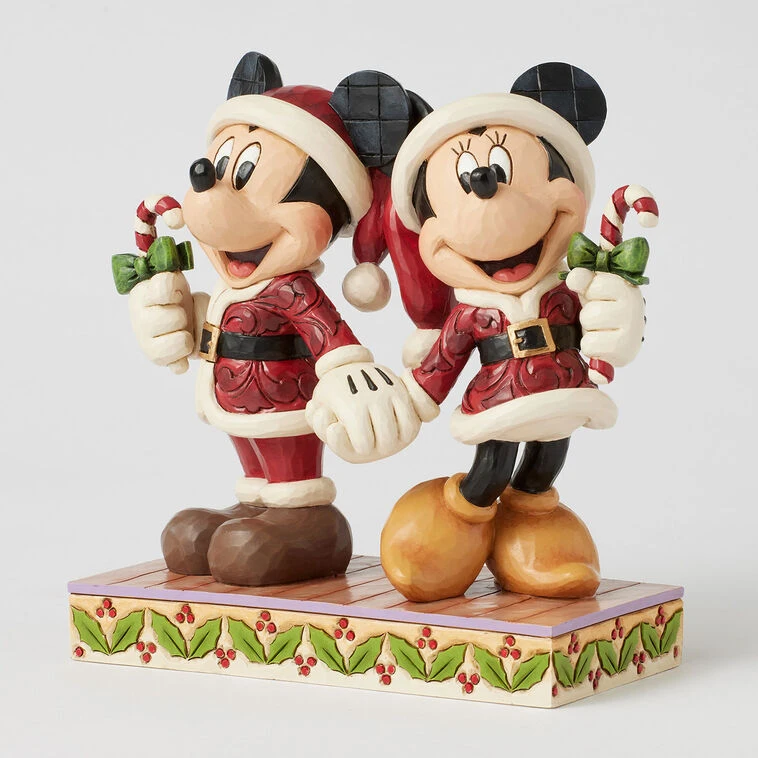Enesco Jim Shore Disney Mickey And Minnie With Candy Canes Figurine, 6.14" 6 Enesco Jim Shore Disney Mickey And Minnie With Candy Canes Figurine, 6.14" - Image 4