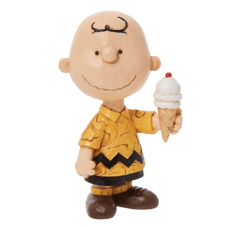 Enesco Jim Shore Peanuts Mini Charlie Brown With Ice Cream Cone Figurine, 3.25" 3 Enesco Jim Shore Peanuts Mini Charlie Brown With Ice Cream Cone Figurine, 3.25"