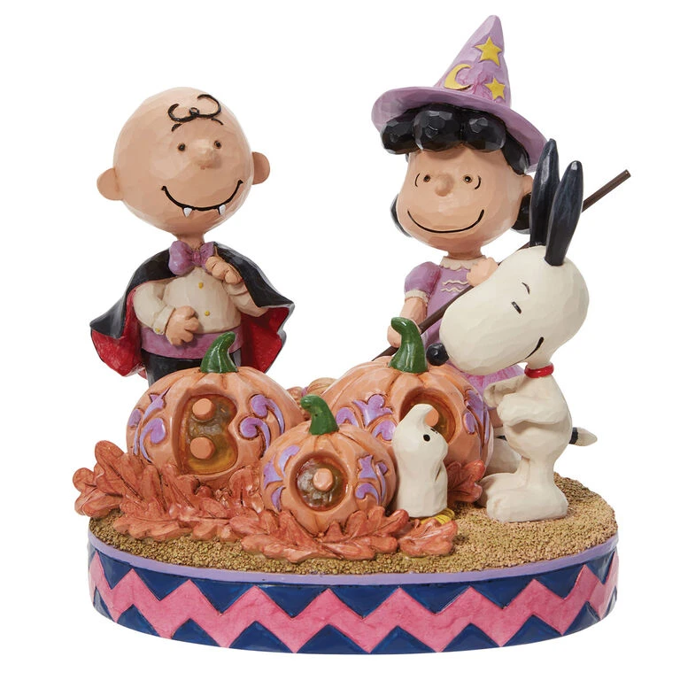 Enesco Jim Shore Peanuts Gang Halloween Figurine With Light, 5.55" 3 Enesco Jim Shore Peanuts Gang Halloween Figurine With Light, 5.55"