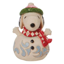 Enesco Jim Shore Peanuts Mini Snoopy Snowman Figurine, 3.5"