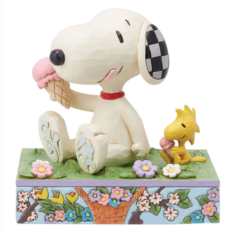 Enesco Jim Shore Peanuts Snoopy And Woodstock Eating Ice Cream Figurine, 5.12" 3 Enesco Jim Shore Peanuts Snoopy And Woodstock Eating Ice Cream Figurine, 5.12"