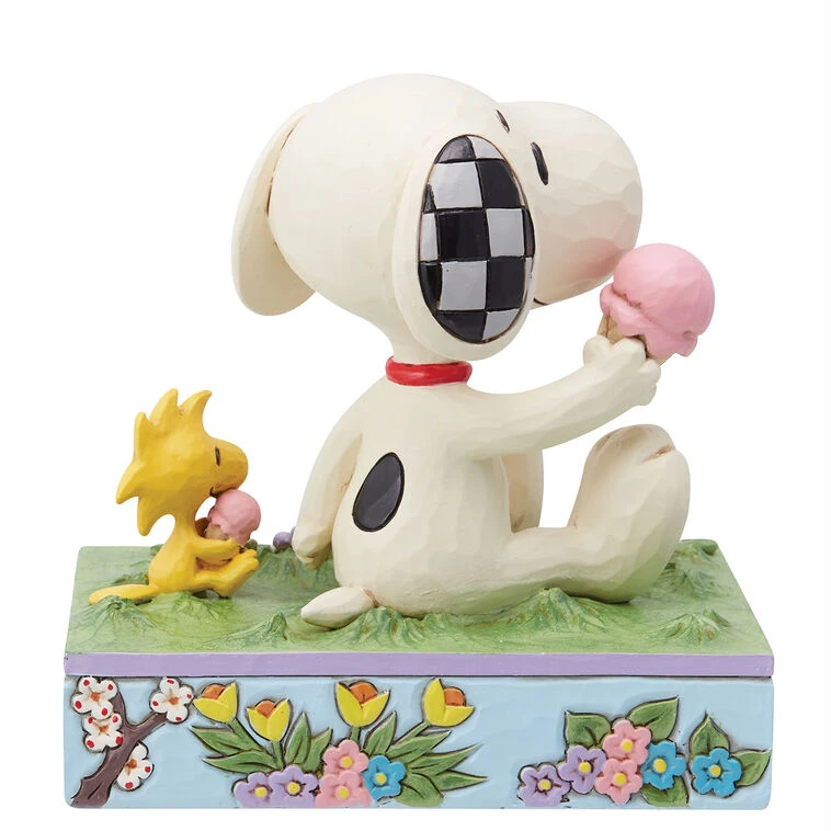 Enesco Jim Shore Peanuts Snoopy And Woodstock Eating Ice Cream Figurine, 5.12" 4 Enesco Jim Shore Peanuts Snoopy And Woodstock Eating Ice Cream Figurine, 5.12" - Image 2