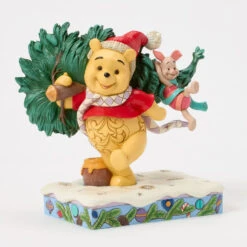 Enesco Jim Shore Disney Winnie The Pooh With Christmas Tree Figurine, 6.22" -Hallmark Jim Shore Pooh Carrying Christmas Tree Figurine 6016886 03