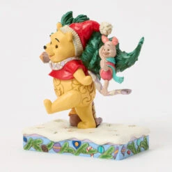 Enesco Jim Shore Disney Winnie The Pooh With Christmas Tree Figurine, 6.22" -Hallmark Jim Shore Pooh Carrying Christmas Tree Figurine 6016886 04