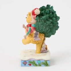 Enesco Jim Shore Disney Winnie The Pooh With Christmas Tree Figurine, 6.22" -Hallmark Jim Shore Pooh Carrying Christmas Tree Figurine 6016886 05
