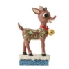 Enesco Jim Shore Rudolph With Jingle Bell Figurine, 7.28" 2 Enesco Jim Shore Rudolph With Jingle Bell Figurine, 7.28" -Hallmark Jim Shore Rudolph Reindeer Jingle Bell Figurine 6012716 01