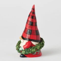 Enesco Jim Shore Heartwood Creek Gnome Wearing Wreath Figurine, 5.51" -Hallmark Jim Shore Santa Gnome Wearing Wreath Figurine 6017026 02