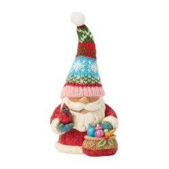 Enesco Jim Shore Heartwood Creek Holiday Gnome In Knit Hat Figurine, 5.71"