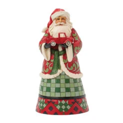 Enesco Jim Shore Heartwood Creek Santa Holding Red Toy Truck Figurine, 10"