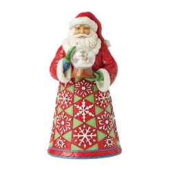 Enesco Jim Shore Heartwood Creek Santa Holding Snow Globe Figurine, 10.6"