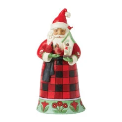 Enesco Jim Shore Heartwood Creek Santa Holding Birdhouse And Birds Figurine, 6.5"