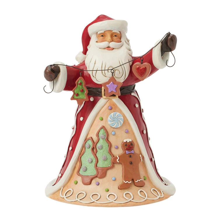 Enesco Jim Shore Heartwood Creek Santa With Gingerbread Garland Figurine, 9.25" 3 Enesco Jim Shore Heartwood Creek Santa With Gingerbread Garland Figurine, 9.25"