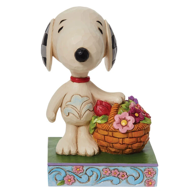 Enesco Jim Shore Peanuts Snoopy Basket Of Tulips Figurine, 4.9" 3 Enesco Jim Shore Peanuts Snoopy Basket Of Tulips Figurine, 4.9"