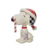 Enesco Jim Shore Peanuts Snoopy With Candy Cane Mini Figurine, 2.75" 1 Enesco Jim Shore Peanuts Snoopy With Candy Cane Mini Figurine, 2.75" -Hallmark Jim Shore Snoopy Glitter Candy Cane Mini Figurine 6013048 01