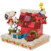 Enesco Jim Shore Peanuts Snoopy With Woodstock Decorating Dog House, 4.8" -Hallmark Jim Shore Snoopy With Woodstock Decorating Dog House 6010322 01