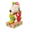 Enesco Jim Shore Peanuts Snoopy And Woodstock With Stocking Figurine, 7" -Hallmark Jim Shore Snoopy Woodstock With Stocking Figurine 6008957 01