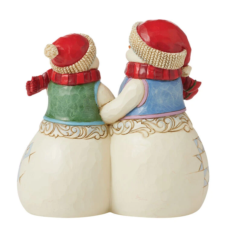 Enesco Jim Shore Snow Couple With Puppy Figurine, 5.12" 4 Enesco Jim Shore Snow Couple With Puppy Figurine, 5.12" - Image 2