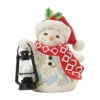 Enesco Jim Shore Heartwood Creek Snowman With Oversized Lantern Figurine, 4.8"
