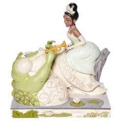 Enesco Jim Shore Disney Tiana And Louis White Woodland Figurine, 7.5"