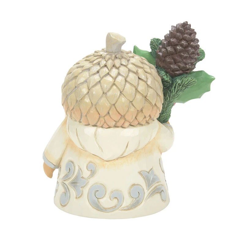 Enesco Jim Shore White Woodland Gnome With Acorn Hat Figurine, 4.65" 4 Enesco Jim Shore White Woodland Gnome With Acorn Hat Figurine, 4.65" - Image 2