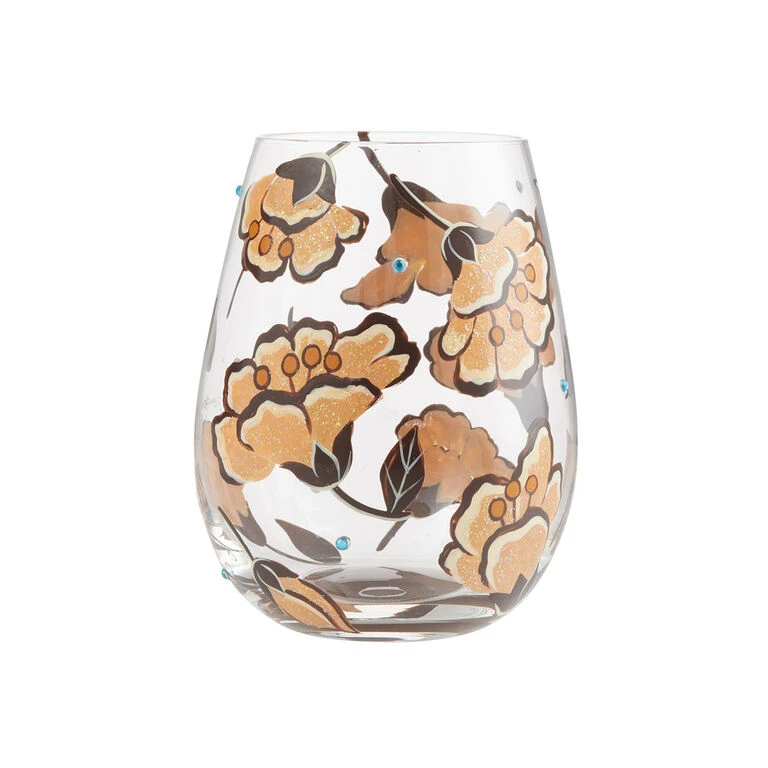 Enesco Lolita Jungle Beauty Handpainted Stemless Wine Glass, 20 Oz. 3 Enesco Lolita Jungle Beauty Handpainted Stemless Wine Glass, 20 Oz.