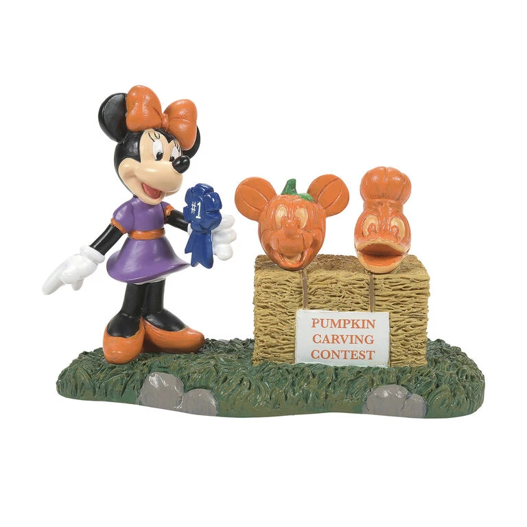 Enesco Mickey's Pumpkintown Minnie Mouse Picks A Winner Figurine, 3" 3 Enesco Mickey's Pumpkintown Minnie Mouse Picks A Winner Figurine, 3"