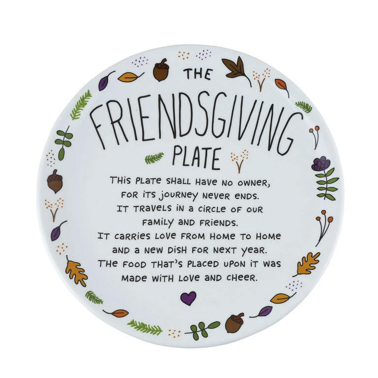 Enesco Our Name Is Mud Friendsgiving Plate 3 Enesco Our Name Is Mud Friendsgiving Plate