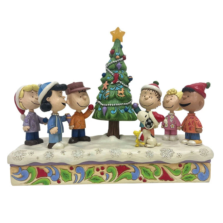 Enesco Jim Shore Peanuts Gang With Light-Up Musical Christmas Tree Figurine, 8" 3 Enesco Jim Shore Peanuts Gang With Light-Up Musical Christmas Tree Figurine, 8"