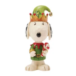 Enesco Jim Shore Peanuts Snoopy Christmas Elf Mini Figurine, 3.75"
