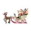 Enesco Jim Shore Rudolph Pulling Santa In Sleigh Figurine, 5" -Hallmark Rudolph the RedNosed Reindeer and Santa Figurine 6017194 01