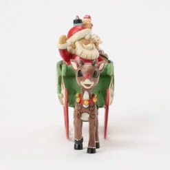 Enesco Jim Shore Rudolph Pulling Santa In Sleigh Figurine, 5" 10 Enesco Jim Shore Rudolph Pulling Santa In Sleigh Figurine, 5" -Hallmark Rudolph the RedNosed Reindeer and Santa Figurine 6017194 04