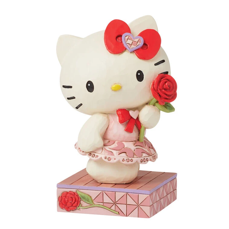 Enesco Jim Shore Sanrio Hello Kitty With Rose Figurine, 4.4" 3 Enesco Jim Shore Sanrio Hello Kitty With Rose Figurine, 4.4"