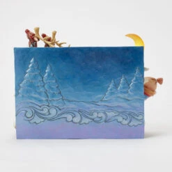 Enesco Jim Shore Heartwood Creek Santa Sleigh Musical Figurine With Light, 11.4" -Hallmark Santa Sleigh With LightUp Moon Musical Figurine 6017012 03