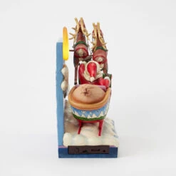 Enesco Jim Shore Heartwood Creek Santa Sleigh Musical Figurine With Light, 11.4" -Hallmark Santa Sleigh With LightUp Moon Musical Figurine 6017012 06
