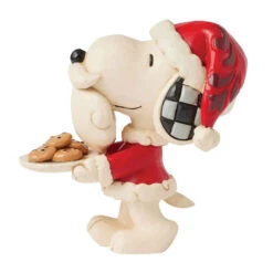 Enesco Jim Shore Peanuts Snoopy Santa With Cookie Plate Mini Figurine, 3.3"