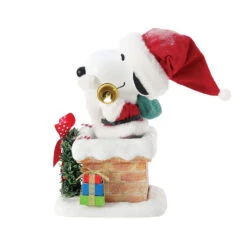 Enesco Peanuts Santa Snoopy In Chimney Figurine, 8" 9 Enesco Peanuts Santa Snoopy In Chimney Figurine, 8" -Hallmark Santa Snoopy in Chimney Figurine 6016487 03