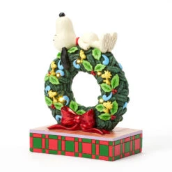 Enesco Jim Shore Peanuts Snoopy Sleeping On Light-Up Wreath Figurine, 7.13" 13 Enesco Jim Shore Peanuts Snoopy Sleeping On Light-Up Wreath Figurine, 7.13" -Hallmark Snoopy Atop LightUp Wreath Figurine 6017242 05