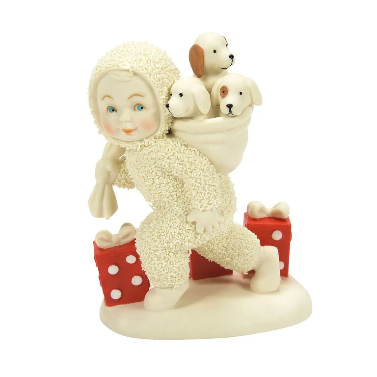 Enesco Snowbabies Bag Of Christmas Puppies Figurine, 4.02" 3 Enesco Snowbabies Bag Of Christmas Puppies Figurine, 4.02"